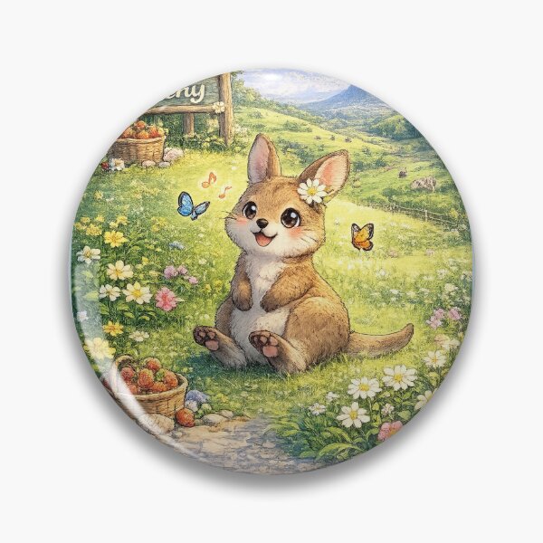 Item preview, Maleny Meadow Wallaby – Kawaii Sunshine Hills designed and sold by Paws-nd-Prints.