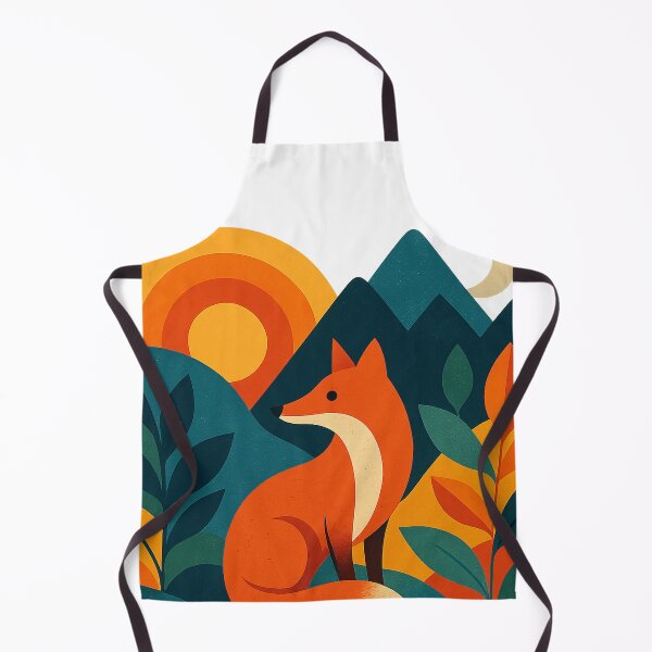 Item preview, Geometric Fox in Sunset Forest Scene designed and sold by chromatalove.