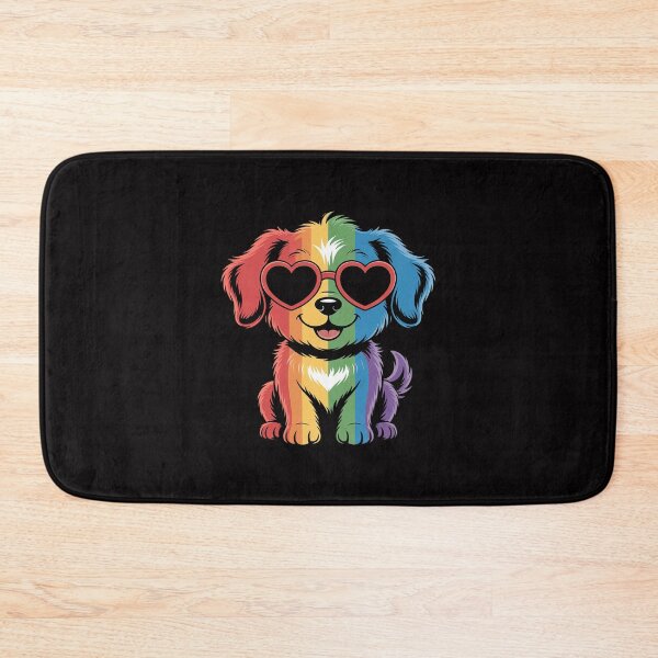 Item preview, Rainbow Dog with Heart Glasses – Cute Colorful Pet designed and sold by HermanTricia.