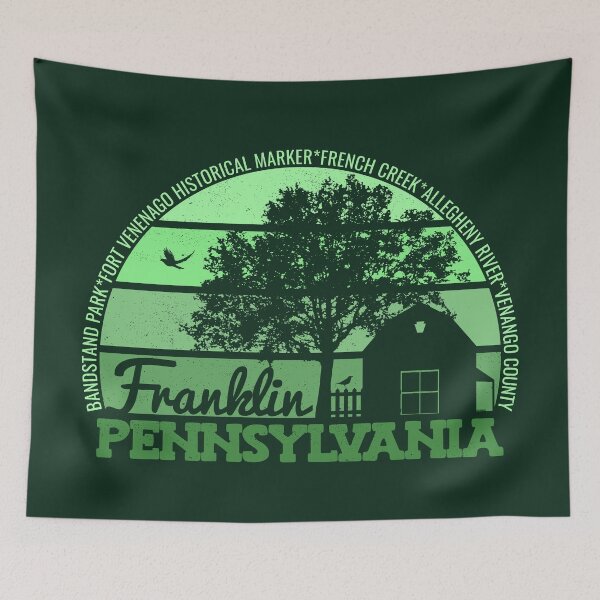 Item preview, Franklin Pennsylvania Sunset Retro Vintage Local Pride Logo designed and sold by CRHPOD20.