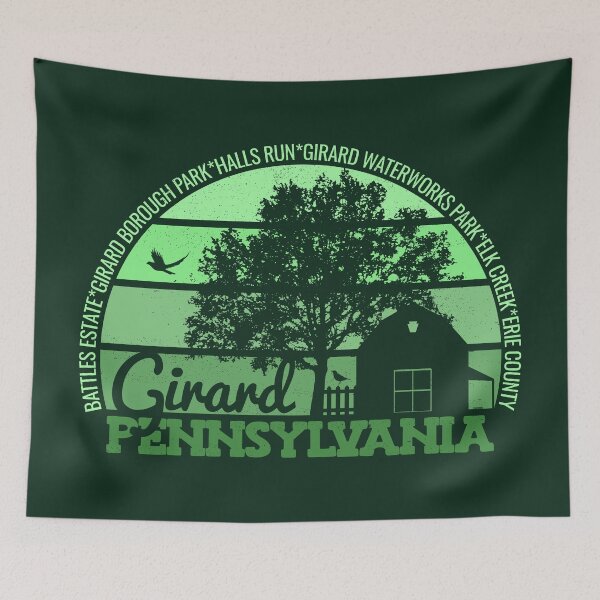 Item preview, Girard Pennsylvania Sunset Retro Vintage Local Pride Logo designed and sold by CRHPOD20.