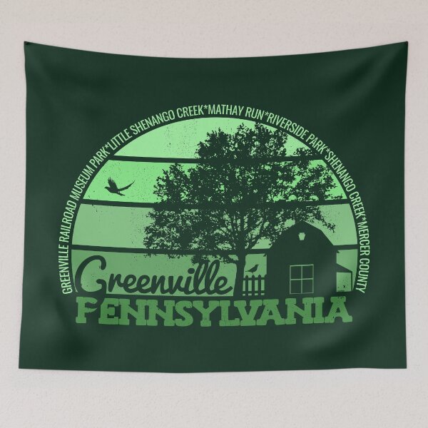 Item preview, Greenville Pennsylvania Sunset Retro Vintage Local Pride Logo designed and sold by CRHPOD20.
