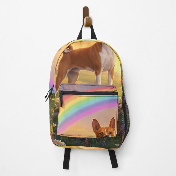 Item preview, Basenji Family in Sunset Rainbow Paradise designed and sold by PetMemorialArt.