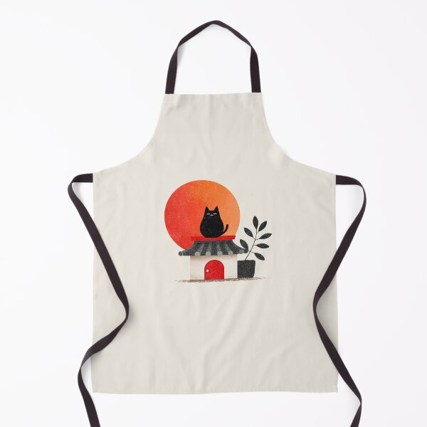 Item preview, Japanese Black Cat Rooftop Sun designed and sold by bubblegoth.