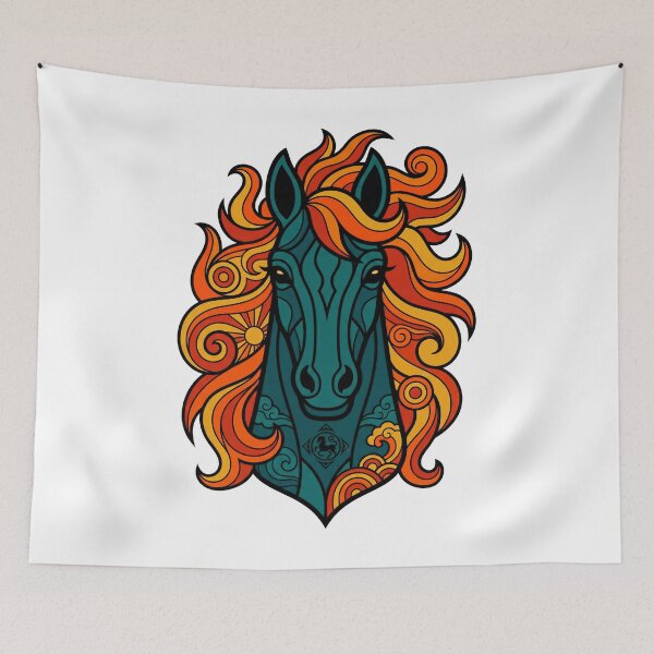 Item preview, 2026 Fire Horse Retro Psychedelic Zodiac designed and sold by HoganMerch.