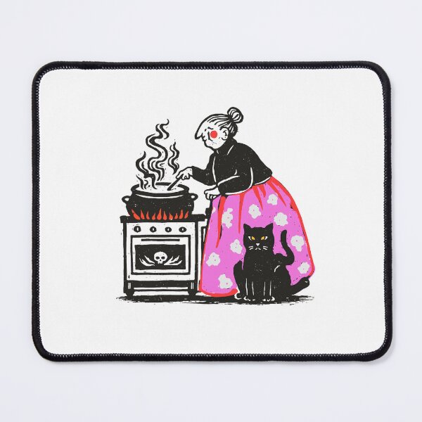 Item preview, Kitchen Witch, Weird Cat Meme, Folk Illustration designed and sold by RandyHaskins.