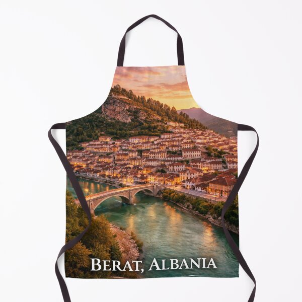 Item preview, Berat Albania Sunset – City of a Thousand Windows designed and sold by Lunara Glow.