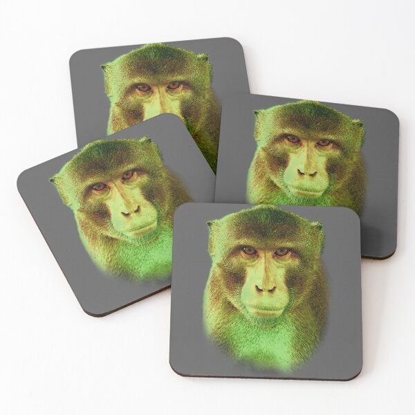 Item preview, Neon Macaque — Stylized Primate Portrait designed and sold by Massimo Righi.