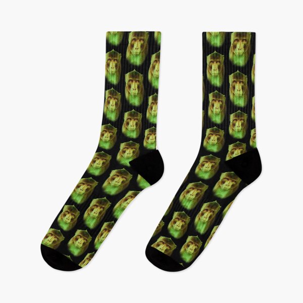 Item preview, Neon Macaque — Stylized Primate Portrait designed and sold by Massimo Righi.