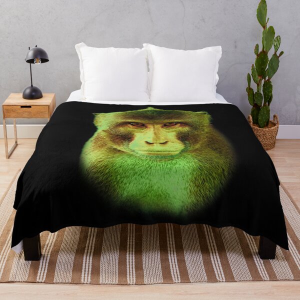 Item preview, Neon Macaque — Stylized Primate Portrait designed and sold by Massimo Righi.