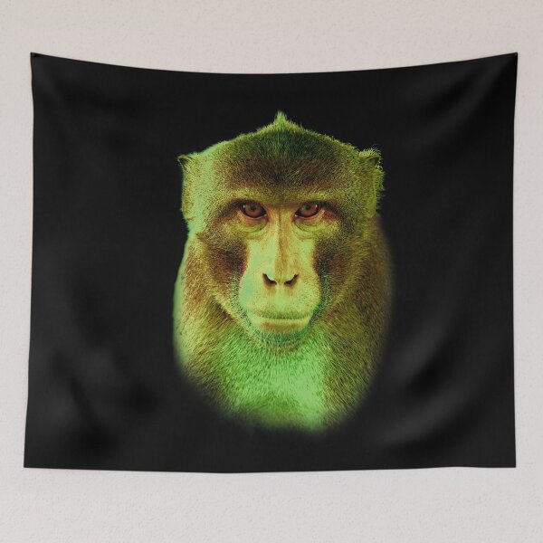Item preview, Neon Macaque — Stylized Primate Portrait designed and sold by Massimo Righi.
