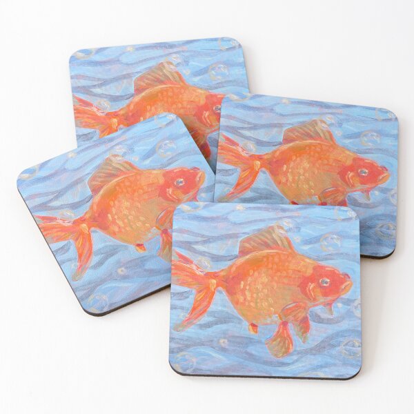 Item preview, Goldfish painting in acrylic designed and sold by Peaceful Pasta.