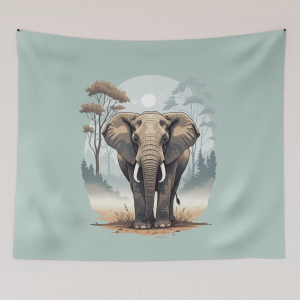 Item preview, Majestic Elephant in the Savannah – Wildlife Illustration designed and sold by soletstudio.
