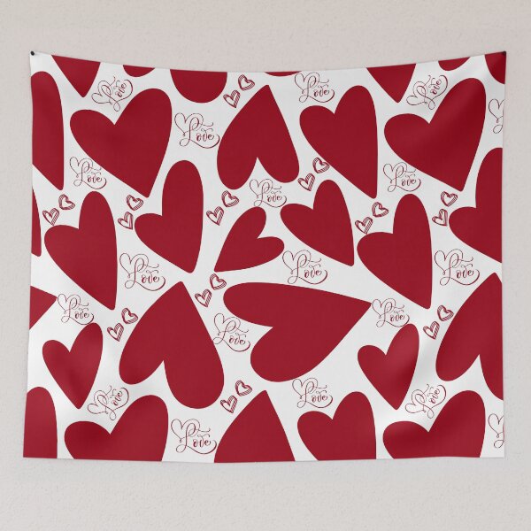Item preview, Red Heart and Love Seamless Pattern designed and sold by shazdesign24.
