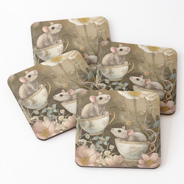 Item preview, Whimsical Cottage Tea Mice designed and sold by Foxy Garden Studio .