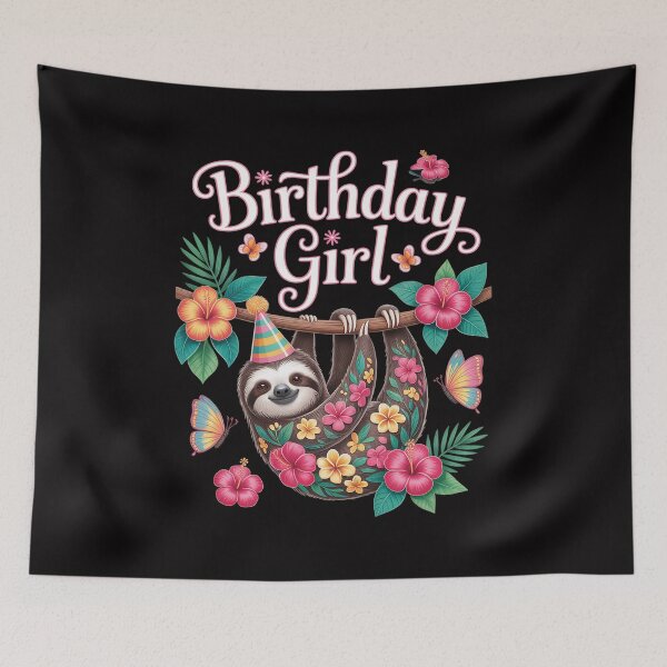 Item preview, Cute Sloth Floral Girls Birthday Party designed and sold by gerardostokes.