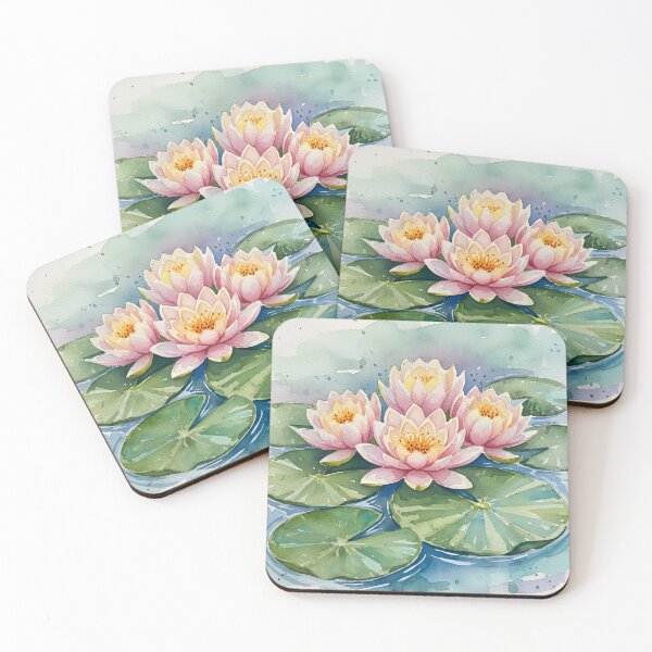 Item preview, pretty water colour lilies designed and sold by Beanies-art.