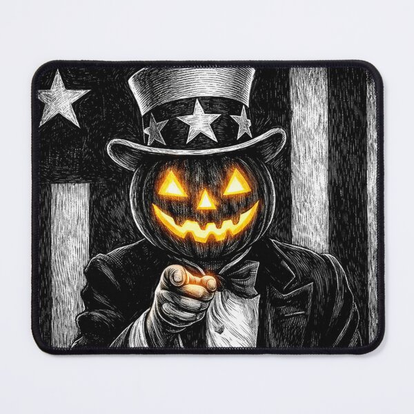 Item preview, Headless Horseman Uncle Sam Scratchboard — Patriotic Halloween Retro Art designed and sold by TheHorsemanRidesAgain.