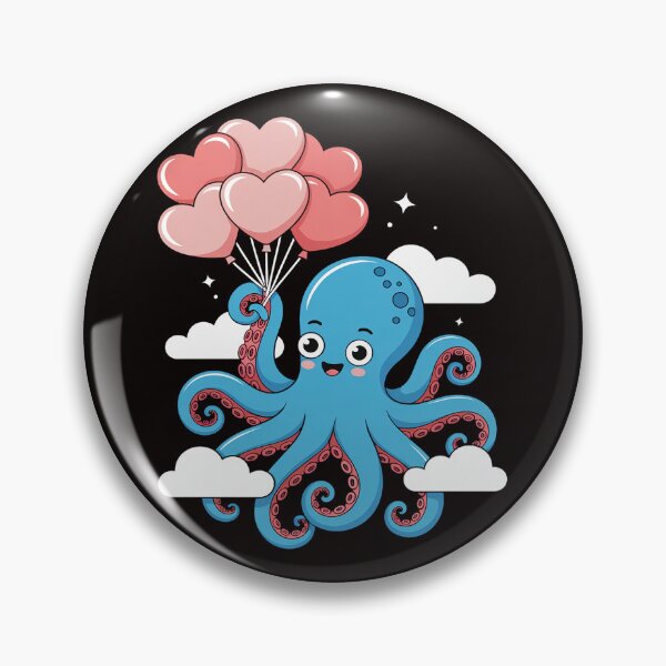 Item preview, Cute Octopuses Balloon Hearts - Valentines Sea Animal Lover designed and sold by cherylbartlett.