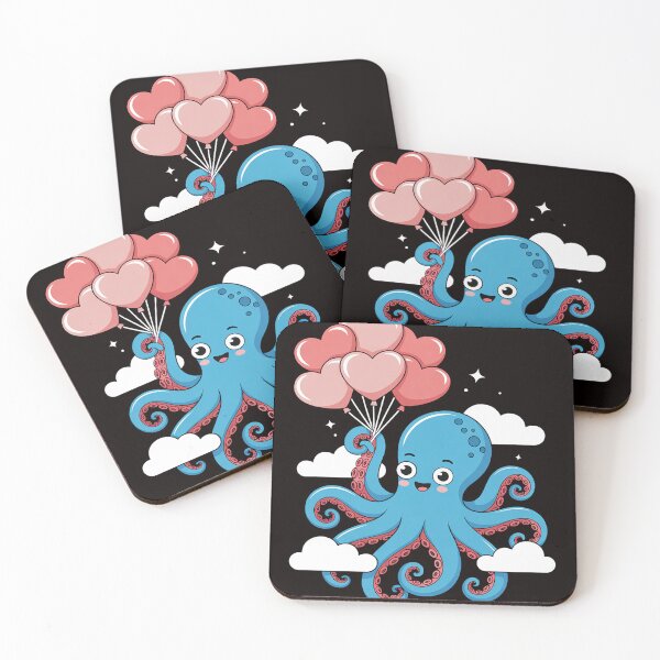 Item preview, Cute Octopuses Balloon Hearts - Valentines Sea Animal Lover designed and sold by cherylbartlett.