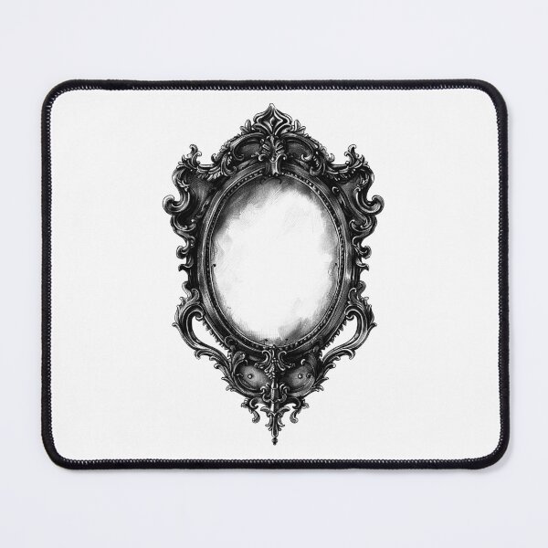 Item preview, Ornate Vintage Mirror Frame – Gothic Victorian Black and White Art designed and sold by inkoutninja.