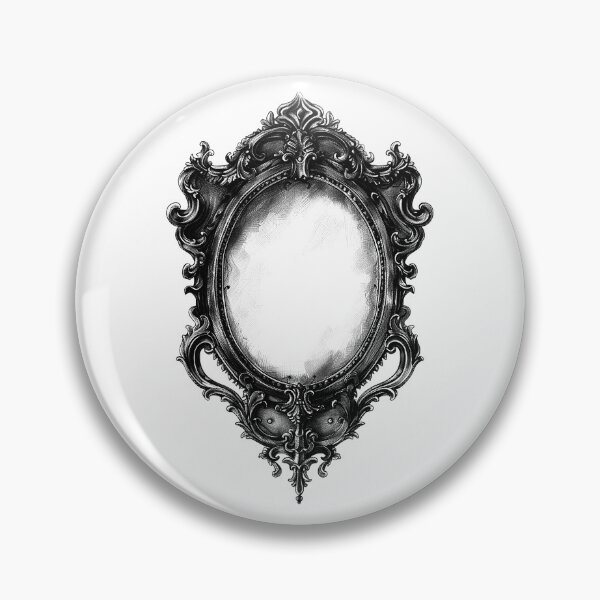 Item preview, Ornate Vintage Mirror Frame – Gothic Victorian Black and White Art designed and sold by inkoutninja.