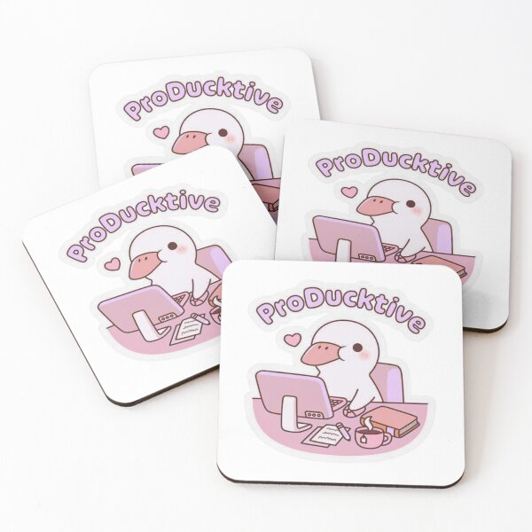 Item preview, ProDucktive Duck - Cute Working Kawaii Duck designed and sold by ChessyChop.