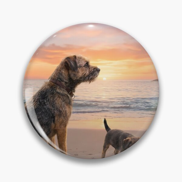 Item preview, Border Terrier Family at Sunset Rainbow Beach designed and sold by PetMemorialArt.