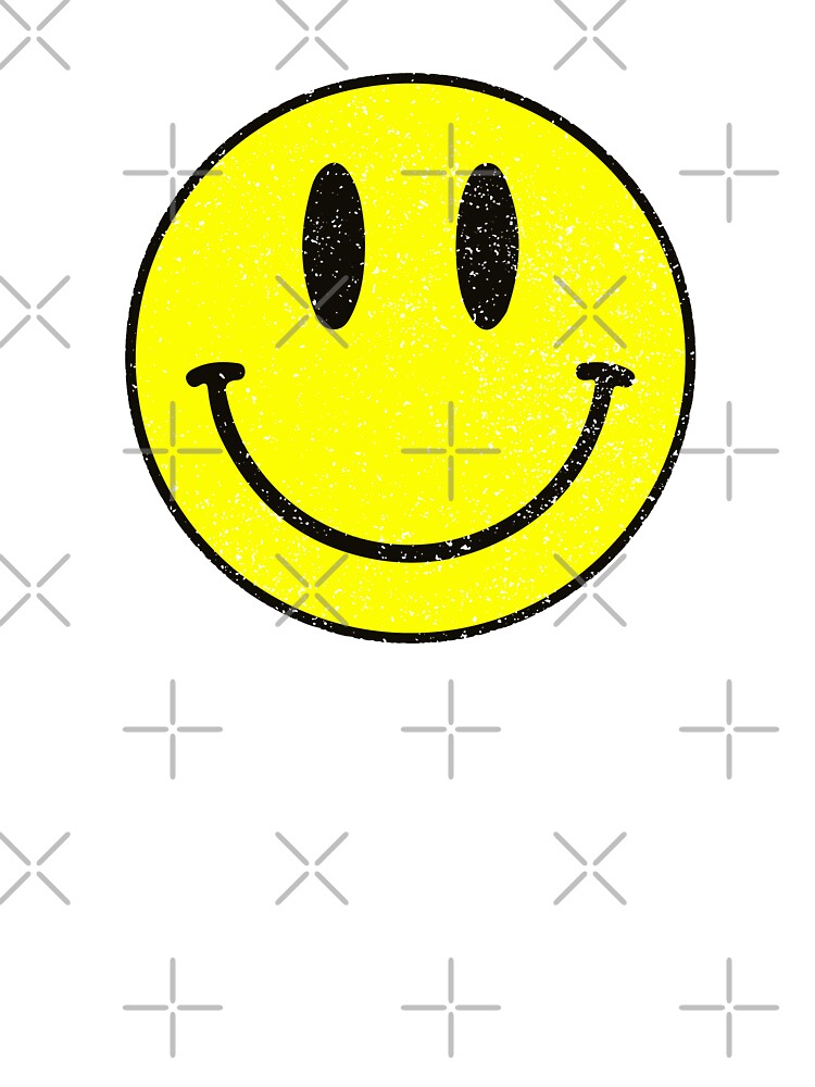 T Shirt Enfant Smiley Face Mignon Heureux Funny Emoji Jaune Distressed Par Decentdesigns Redbubble