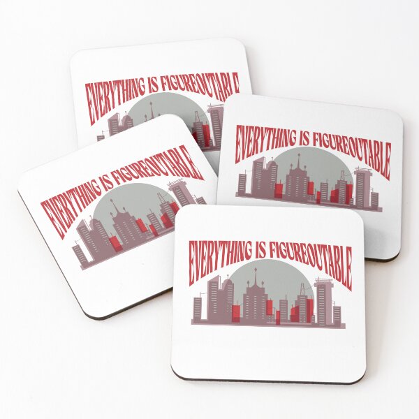 Item preview, Everything is Figureoutable - Urban Skyline Motivational Quote designed and sold by printerrificy.