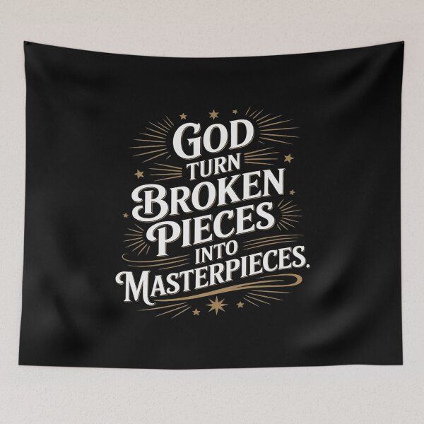 Item preview, God Turns Broken Pieces Into Masterpieces Christian designed and sold by Libbysharts.