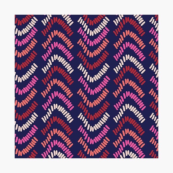 Textured stripe pattern on a navy base Photographic Print