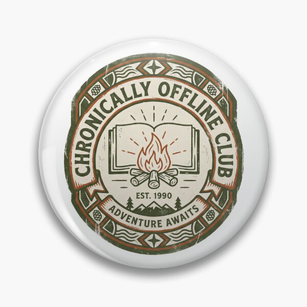 Item preview, Chronically Offline Club Vintage Analogue Badge designed and sold by HoganMerch.
