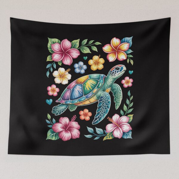 Item preview, Boho Floral Turtle Save The Sea Turtle Ocean Animals designed and sold by jewellmeyers.