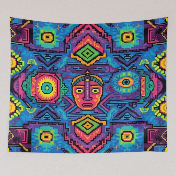 Item preview, Pixel Art Ancient Deity Totem Pattern designed and sold by Brendan Arthur Ring.