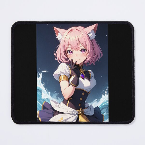 Item preview, Kawaii Pink Hair Magical Girl Cat Ear Nautical Aesthetic Illustration designed and sold by iloveanimechibi.