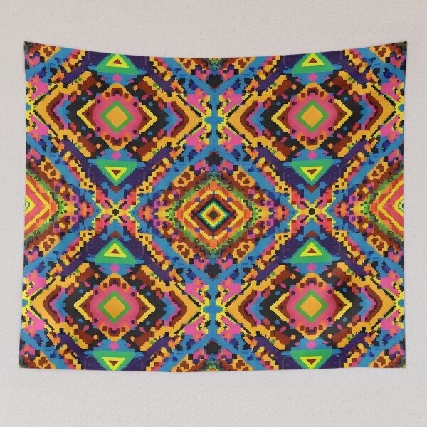 Item preview, Pixel Art Tribal Kaleidoscope Geometric Pattern designed and sold by Brendan Arthur Ring.