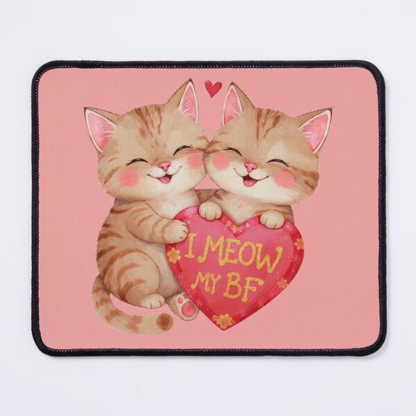 Item preview, Cute Valentine Cat Couple Gift Romantic Cats Art designed and sold by PluffyPanda.