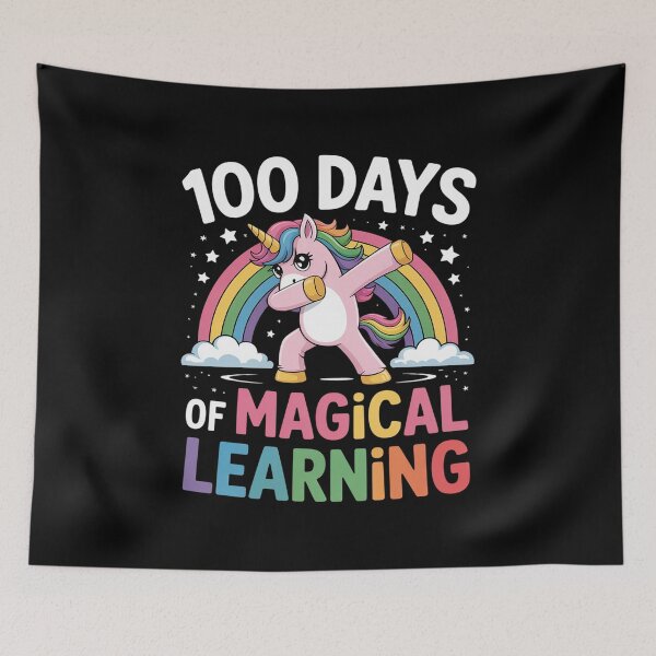 Item preview, 100 Days of Magical Learning Flossing Unicorn School designed and sold by traceydowns.