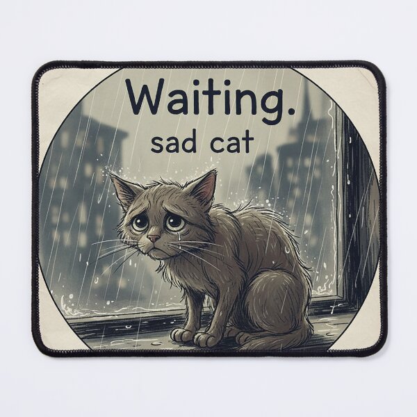 Item preview, Waiting in the Rain Cat Sketch designed and sold by VisualRotaStudio .