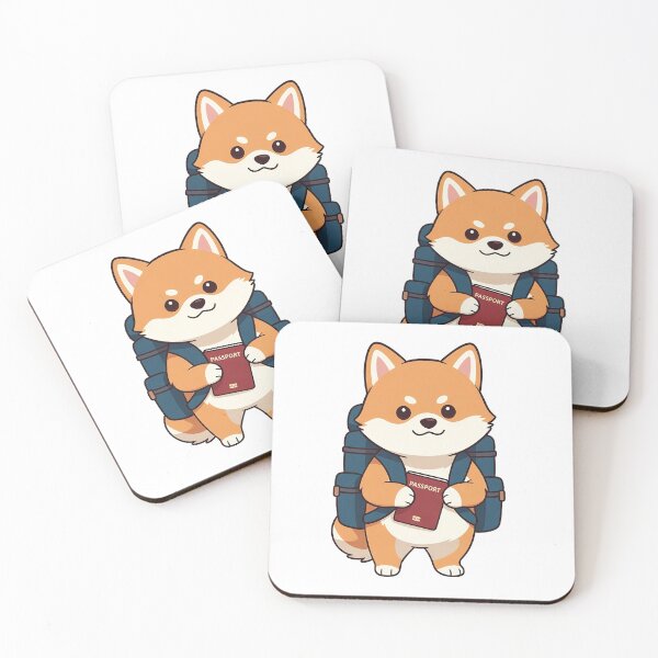 Item preview, Shiba Inu Traveler with Backpack and Passport designed and sold by Fikuall.