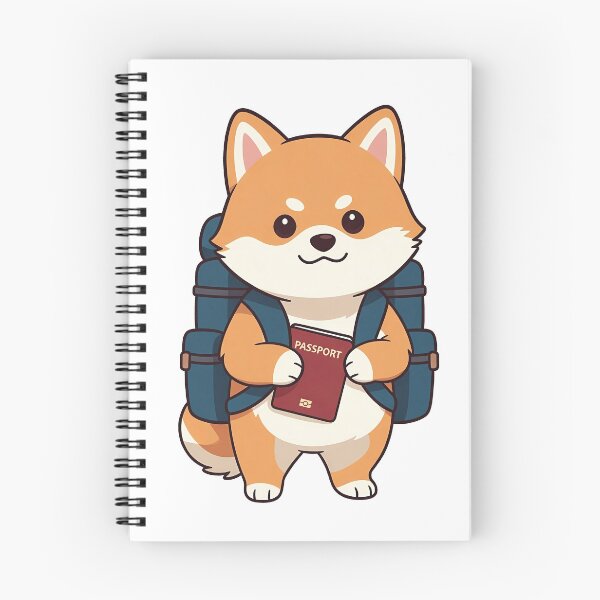 Item preview, Shiba Inu Traveler with Backpack and Passport designed and sold by Fikuall.