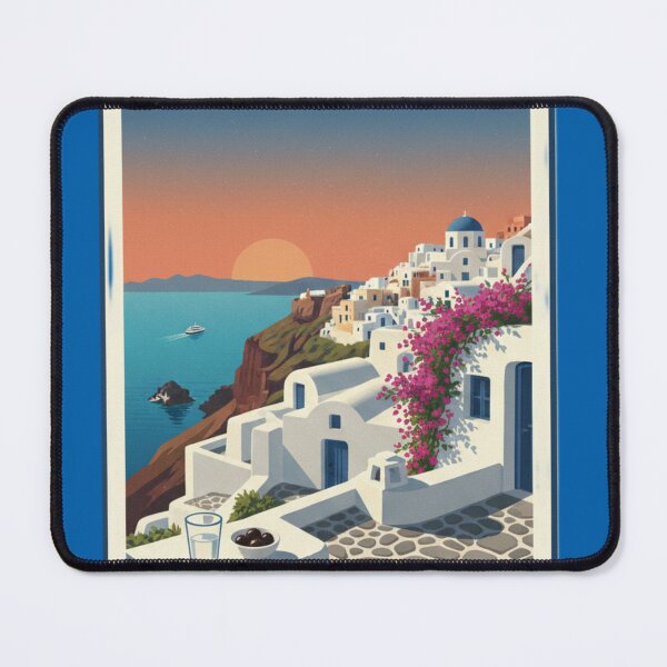 Item preview, Santorini Cliffside Siesta | The Cycladic Dream designed and sold by Fallen Ink.