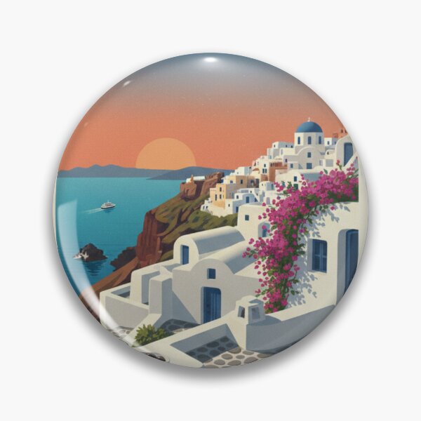 Item preview, Santorini Cliffside Siesta | The Cycladic Dream designed and sold by Fallen Ink.