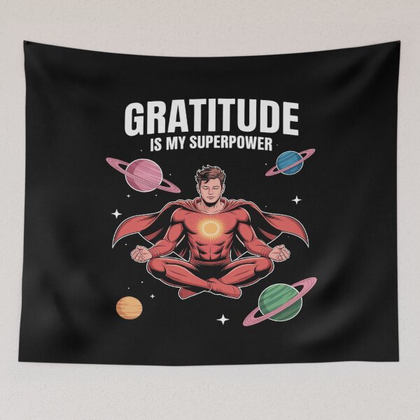 Item preview, Gratitude Superpower Mindful Hero Inspiration designed and sold by Libbysharts.