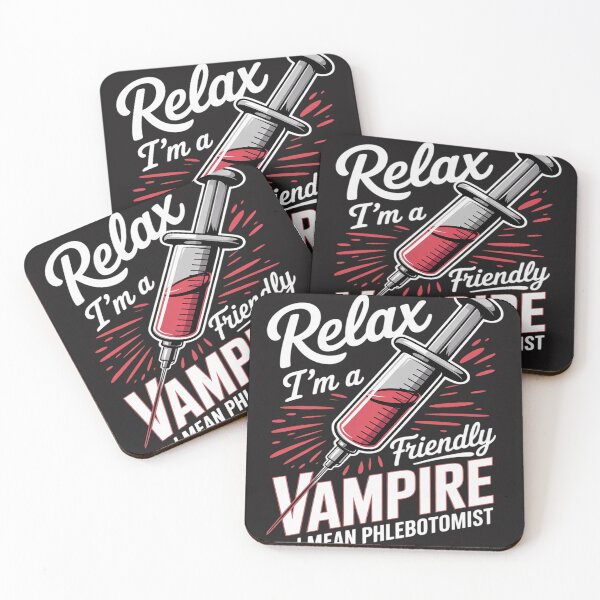 Item preview, Funny Phlebotomist Blood Technician Nurse Friendly Vampire designed and sold by Dolostope.