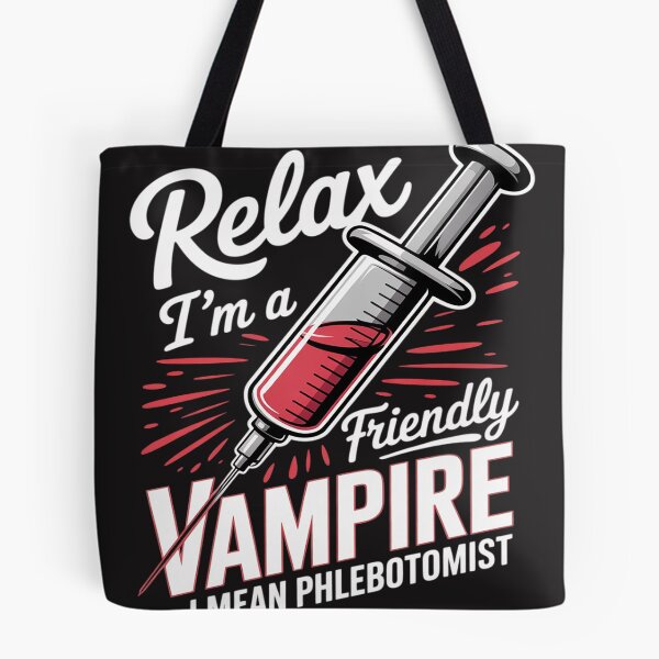 Item preview, Funny Phlebotomist Blood Technician Nurse Friendly Vampire designed and sold by Dolostope.