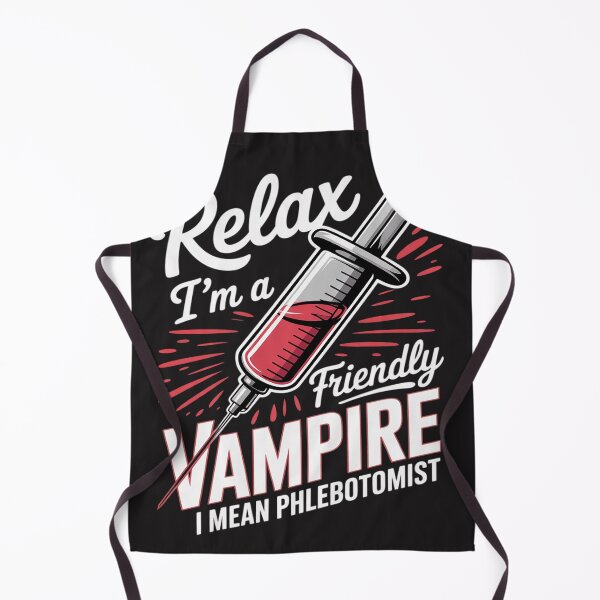 Item preview, Funny Phlebotomist Blood Technician Nurse Friendly Vampire designed and sold by Dolostope.