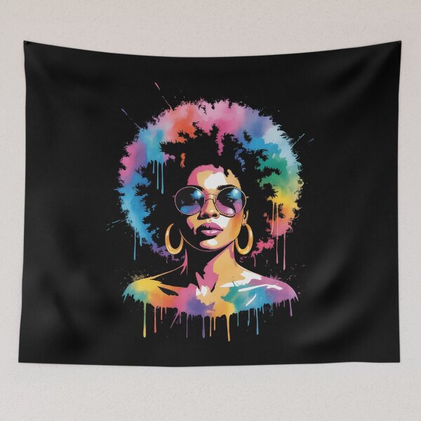 Item preview, Womens Black Queen Afro Melanin Paint Dripping Juneteenth designed and sold by KristieRamsey.