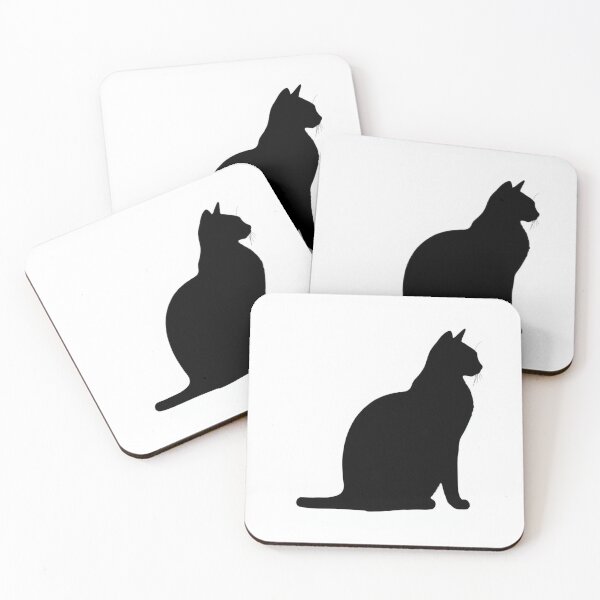 Item preview, Minimalist Black Cat Silhouette - Sitting Cat Outline designed and sold by EllDAV777.